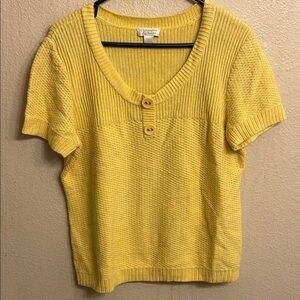 Christopher & Banks Women Yellow Short Sleeve Sweater Size Extra Large